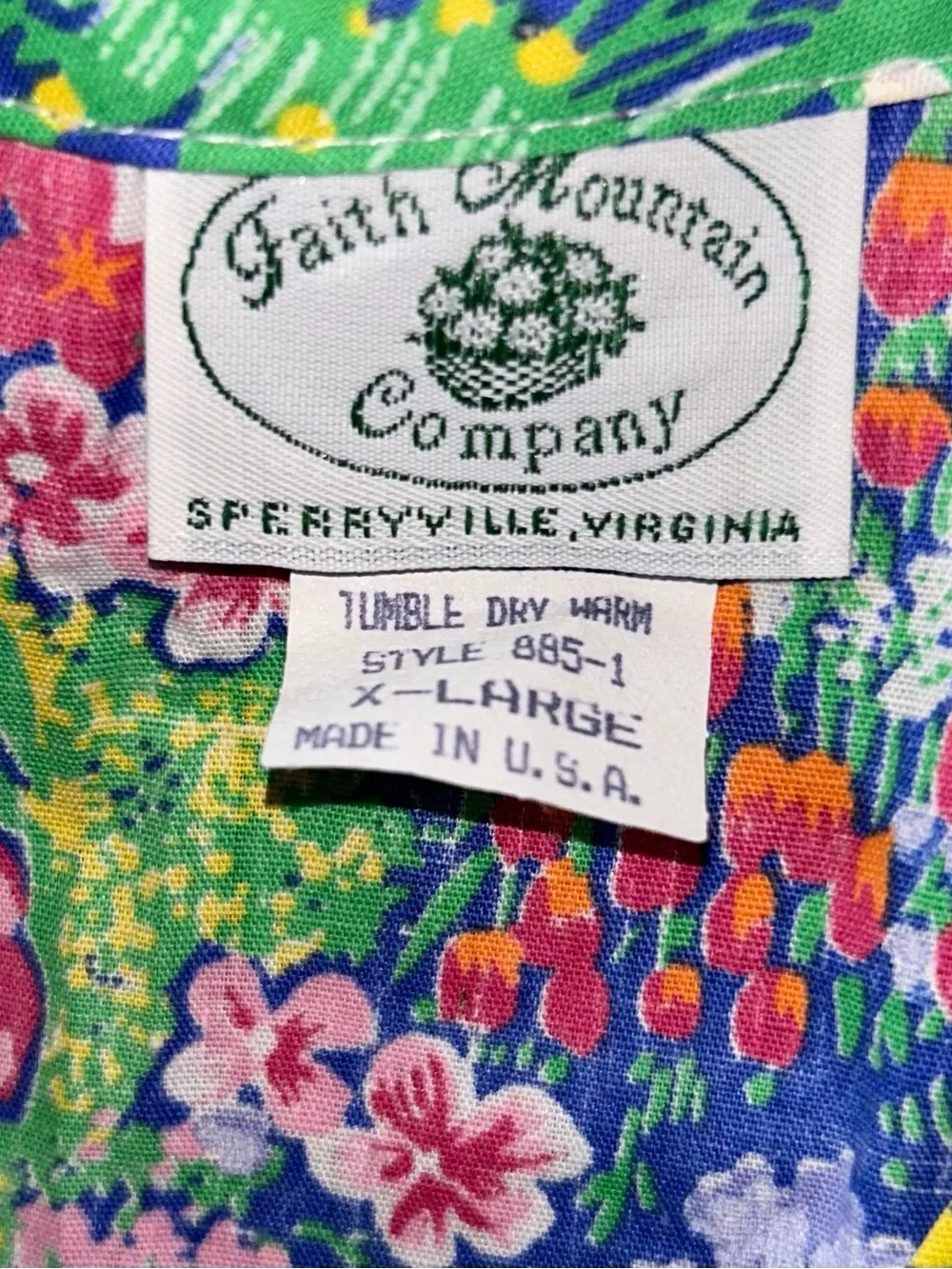 Faith Mountain Company Vintage Cotton Floral Dress Women’s XLarge Never Worn